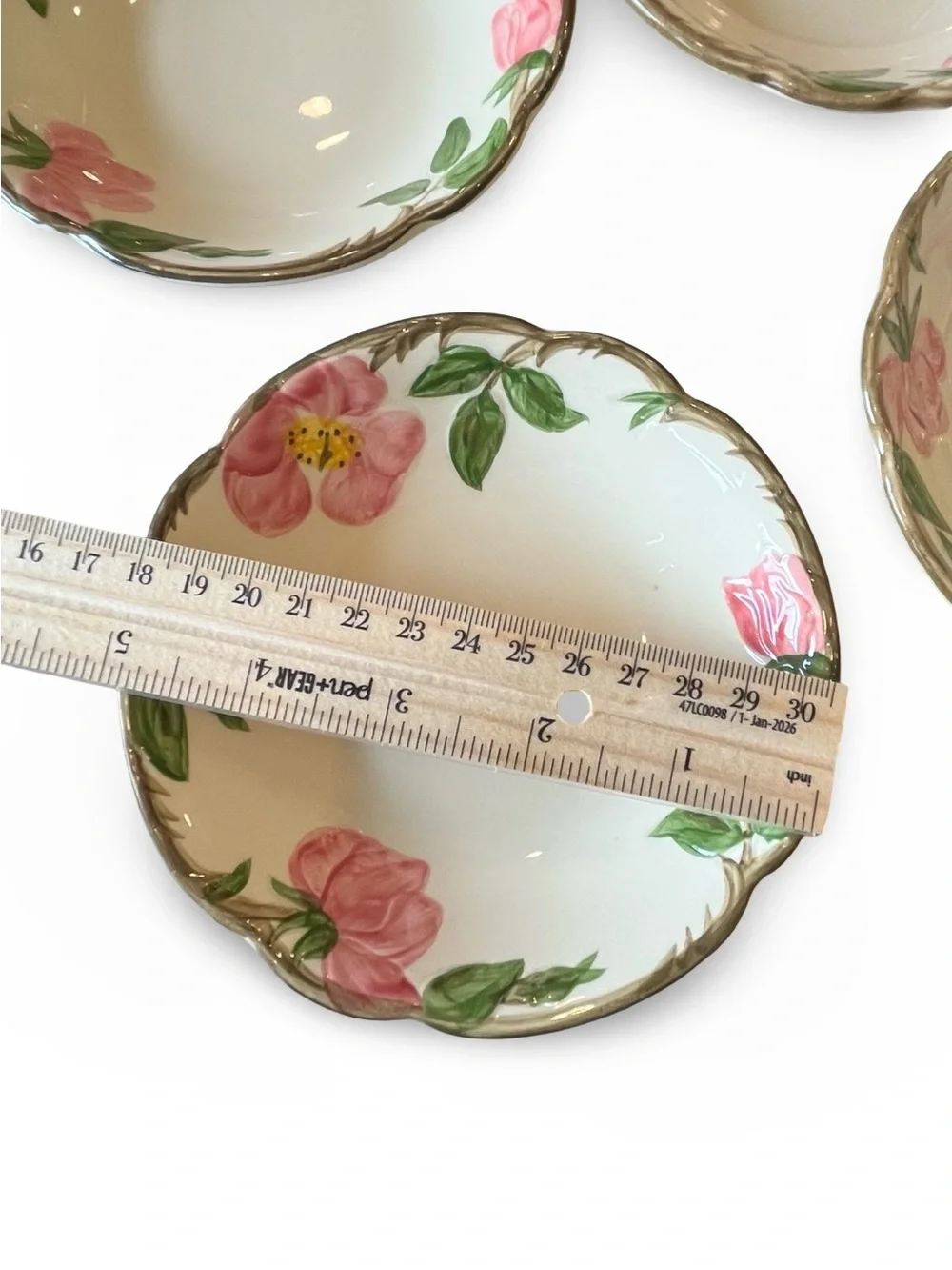 VTG Franciscan Desert Rose Fruit Bowls Set of 8 Hand Painted Ceramic USA